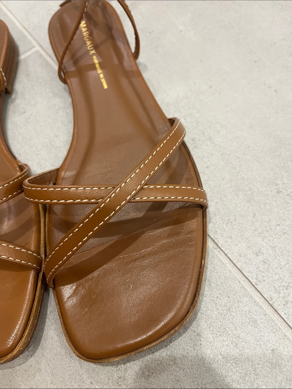 Margaux The Wrap Sandal Napa Saddle 37M / 7 M US Excellent used condition - Picture 7 of 16